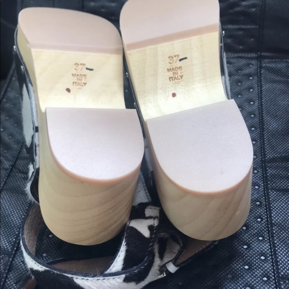 New Free People Unalira Cow Hair Clogs size 7 or 8 - Picture 13 of 15